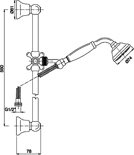 Душевая стойка Fima Carlo Frattini Epoque хром F2044/2CR