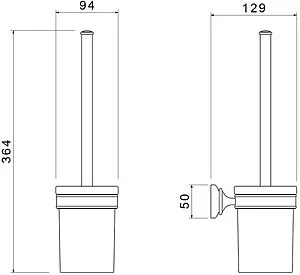 Ёршик для унитаза Aquatek Классик чёрный матовый AQ4510MB, 2