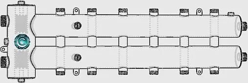 Распределительный коллектор 7 контуров с гидрострелкой 1¼&quot;н x 1&quot;н Север-R-М7(Aisi) 1955052