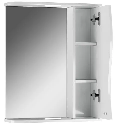 Шкаф-зеркало Айсберг Волна 55 R белый DA1045HZ