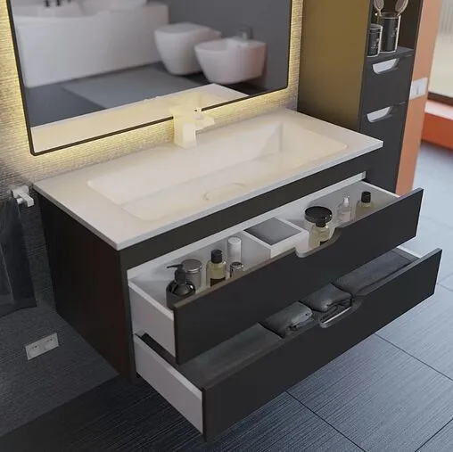 Тумба-умывальник подвесная Uperwood UPD Modul 95 чёрный матовый 393020553 Тумба-умывальник подвесная Uperwood UPD Modul 95 чёрный матовый 393020553