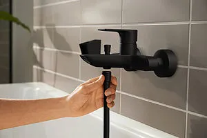 Смеситель для ванны Hansgrohe Rebris E чёрный матовый 72450670 Смеситель для ванны Hansgrohe Rebris E чёрный матовый 72450670, 3