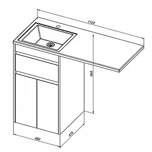 Тумба под умывальник напольная Aquanet Токио 48 белый 00237744, 2