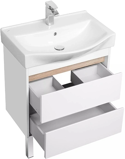 Тумба под умывальник Aquaton Нортон 65 белый глянец 1A248801NT010