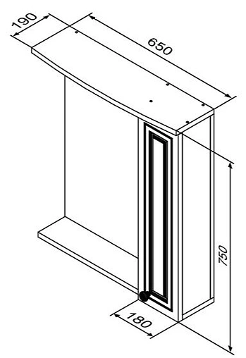 Шкаф-зеркало Damixa Palace One 65 белый M41MPR0651WG