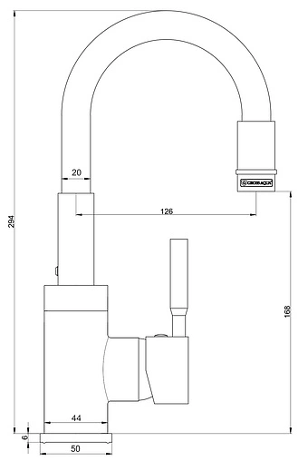 Смеситель для кухни Gross Aqua ColorFlex хром/белый 3241508W
