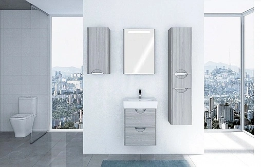 Шкаф-зеркало Aquaton Сильва 50 дуб фьорд 1A215502SIW6L