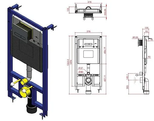 Инсталляция для подвесного унитаза Allen Brau Project Color 9.1PR10.20 Инсталляция для подвесного унитаза Allen Brau Project Color 9.1PR10.20
