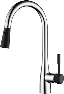 Смеситель для кухни с выдвижным изливом D&K Rhein Schiller хром/чёрный DA1462505B, 1