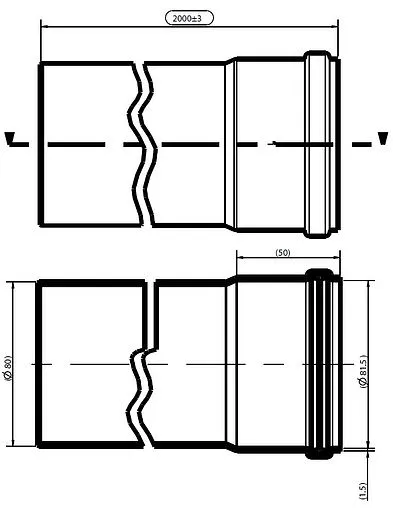 Удлинитель дымохода Ø 80мм L=2000мм (Al) Protherm 0020199425