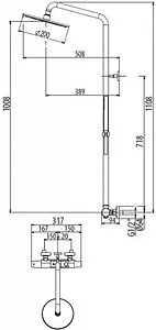 Душевая система с термостатом для душа Gattoni H2OMIX3000 хром KIT/TS65 Душевая система с термостатом для душа Gattoni H2OMIX3000 хром KIT/TS65, 2