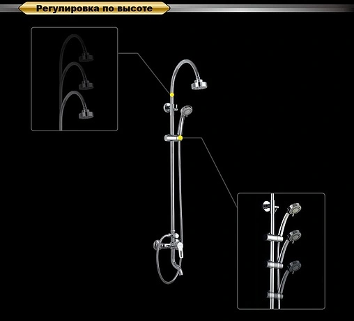 Душевая система со смесителем для ванны D&amp;K Rhein.Paulinus хром DA1353701C11