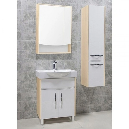 Тумба под умывальник напольная Aquaton Инфинити 65 H белый/ясень коимбра 1A197201IFSC0