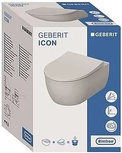 Унитаз подвесной безободковый Geberit iCon Rimfree белый 500.784.01.1 Унитаз подвесной безободковый Geberit iCon Rimfree белый 500.784.01.1, 5