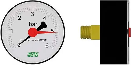 Манометр аксиальный Far 63мм 4 бар ¼&quot; FA 2500 04