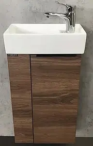 Тумба-умывальник подвесная Comforty Матэ 40 дуб тёмно-коричневый 00-00000832CF, 1