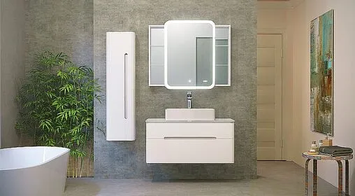 Тумба под умывальник подвесная Jorno Bosko 100 белый Bos.01.100/P/W Тумба под умывальник подвесная Jorno Bosko 100 белый Bos.01.100/P/W