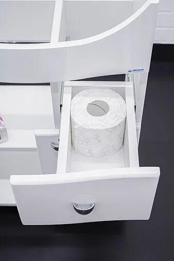 Тумба-умывальник напольная Айсберг Волна 55 белый DA1017T+Вн МуБ03