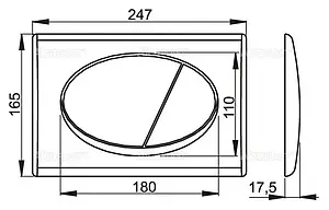 Клавиша смыва для унитаза AlcaPlast M72 хром матовый Клавиша смыва для унитаза AlcaPlast M72 хром матовый, 2