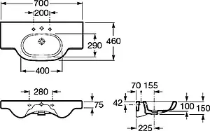 Раковина Roca Meridian 70 белый 327240000, 2
