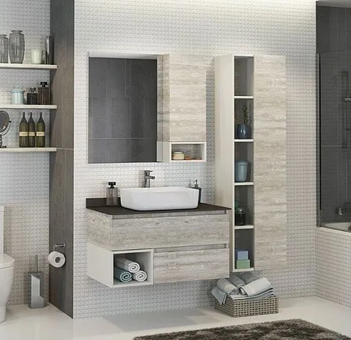 Шкаф-зеркало Comforty Прага 90 дуб белый 00004136263CF