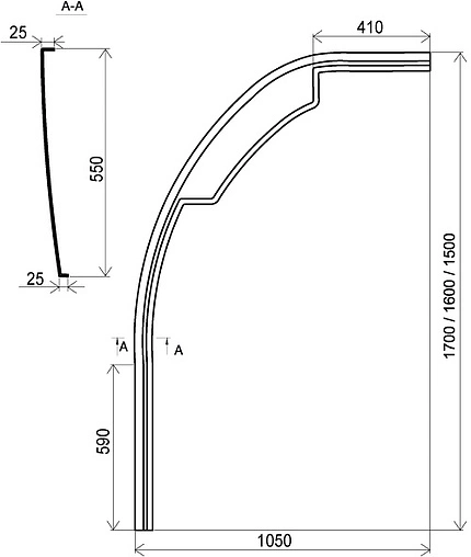 Панель для ванны фронтальная Ravak ROSA 150 белый CZJ1000A00