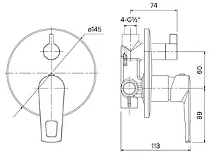 Смеситель для ванны скрытого монтажа IDDIS Runo хром RUNSB00i67, 2