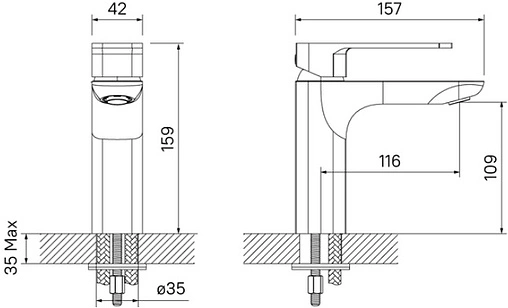 Смеситель для раковины IDDIS Slide чёрный матовый/розовое золото SLIBG00i01