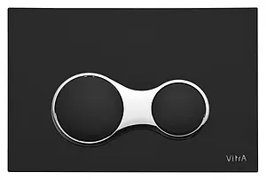 Клавиша смыва для унитаза VitrA Sirius 740-0411 кнопки/черный матовый, кольца/хром глянцевый, 1