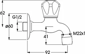 Кран для раковины настенный Vidima Vit хром BA158AA, 2