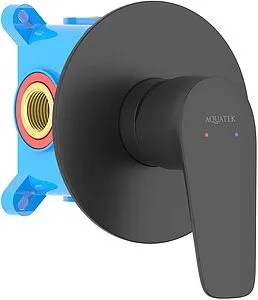 Смеситель для душа скрытого монтажа Aquatek Бетта чёрный матовый AQ1166MB Смеситель для душа скрытого монтажа Aquatek Бетта чёрный матовый AQ1166MB, 1