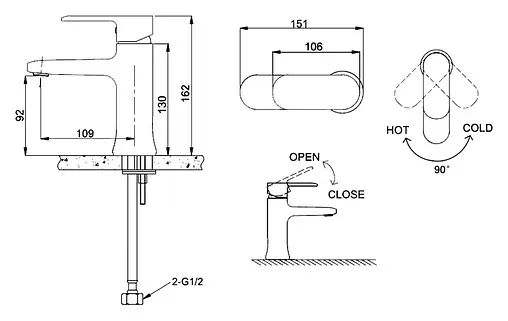 Смеситель для раковины Bravat Opal хром F1125183CP-RUS