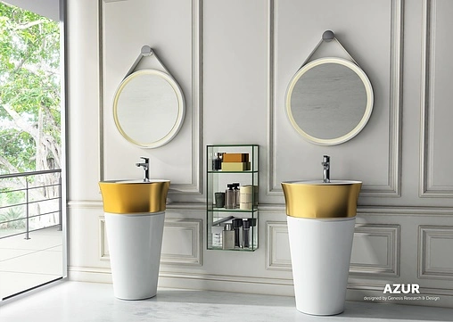 Раковина ISVEA Azur 51 золото/белый 10SYS1002