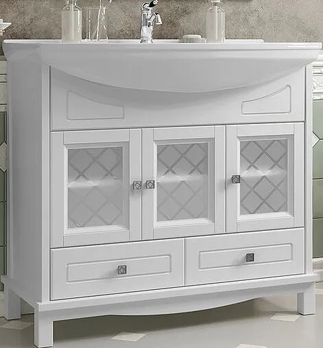 Тумба-умывальник напольный Opadiris Омега 85 белый матовый 00-00007356+4620008197357