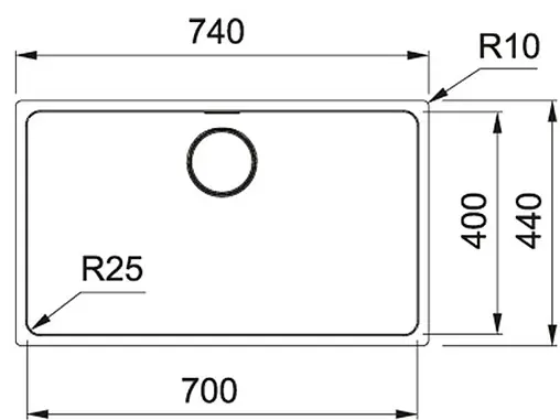 Мойка кухонная Franke Maris MYX 110-70 нержавеющая сталь 122.0601.312
