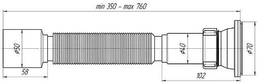 Сифон гофрированный для мойки Ани Пласт G105 Сифон гофрированный для мойки Ани Пласт G105