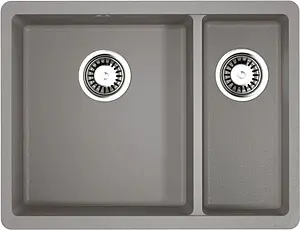 Мойка кухонная Omoikiri Kata 55-2-U-GR leningrad grey 4993390, 1