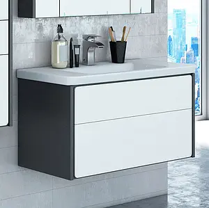 Тумба-умывальник подвесная Roca Ronda 80 белый/антрацит ZRU9302965+327470000 Тумба-умывальник подвесная Roca Ronda 80 белый/антрацит ZRU9302965+327470000, 4