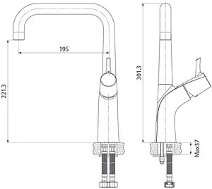 Смеситель для кухни IDDIS Kitchen Line хром K07SB0Li05, 2