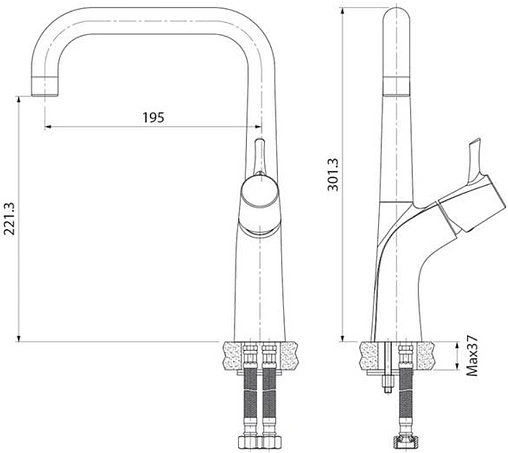 Смеситель для кухни IDDIS Kitchen Line хром K07SB0Li05