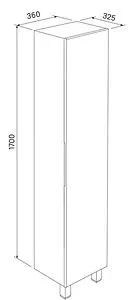 Шкаф-пенал напольный IDDIS Custo белый CUS40W0i97, 2