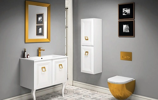 Тумба-умывальник напольная ISVEA Aria 80 белый 27AAS001080I+10SL51081SV Тумба-умывальник напольная ISVEA Aria 80 белый 27AAS001080I+10SL51081SV