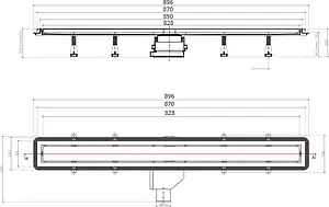 Лоток душевой Set 850мм h=52мм 0.8л/сек Pestan Confluo Premium Gold Line 850 13100055 Лоток душевой Set 850мм h=52мм 0.8л/сек Pestan Confluo Premium Gold Line 850 13100055, 2