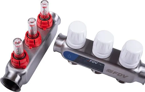 Группа коллекторная с расходомерами 3 отвода 1&quot;в/в x ¾&quot;ек FDV S1101A-1/3