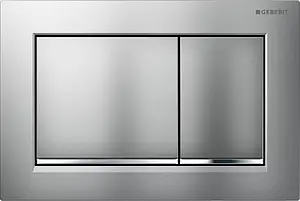 Клавиша смыва для унитаза Geberit Omega 30 115.080.JQ.1 кнопки/хром матовый, полоска/хром глянцевый Клавиша смыва для унитаза Geberit Omega 30 115.080.JQ.1 кнопки/хром матовый, полоска/хром глянцевый, 1