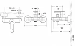 Комплект для ванны 3 в 1 Bravat Stream хром F00310C Комплект для ванны 3 в 1 Bravat Stream хром F00310C, 2