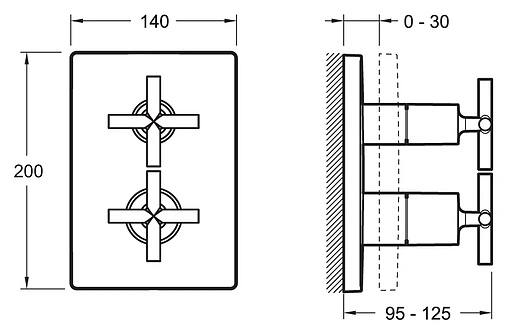 Термостат для 1 потребителя Jacob Delafon Modulo хром E75388-CP