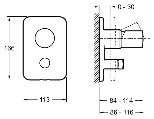 Смеситель для ванны скрытого монтажа Jacob Delafon Toobi хром E98719-CP