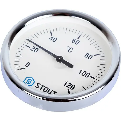 Термометр биметаллический Stout 80мм 120°С гильза 50мм ½&quot; SIM-0003-805015