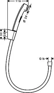 Гигиенический душ с держателем Hansgrohe хром 32128000, 2